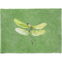 "Caroline's Treasures 8864PLMT Dragonfly On Avocado Fabric Placemat, Multicolor"