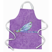 "Caroline's Treasures 8865APRON Dragonfly on Purple Apron, Large, Multicolor"