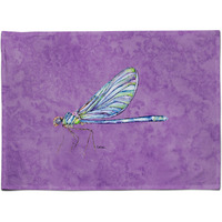 "Caroline's Treasures 8865PLMT Dragonfly On Purple Fabric Placemat, Multicolor"
