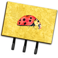 "Caroline's Treasures 8867TH68 Lady Bug on Yellow Leash or Key Holder, Large, Multicolor"