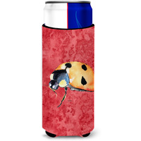 Lady Bug on Red Ultra Beverage Insulators for slim cans 8869MUK