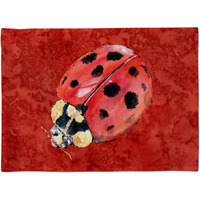 "Caroline's Treasures 8870PLMT Lady Bug On Deep Red Fabric Placemat, Multicolor"