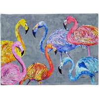 "Caroline's Treasures 8871PLMT Flamingo Six Senses Fabric Placemat, Multicolor"