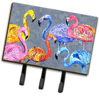 "Caroline's Treasures 8871TH68 Flamingo Six Senses Leash or Key Holder, Large, Multicolor"