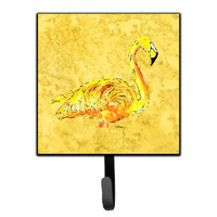 "Caroline's Treasures 8872SH4 Flamingo On Yellow Leash or Key Holder, Small, Multicolor"