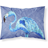 "Caroline's Treasures 8873PILLOWCASE Flamingo On Slate Blue Moisture Wicking Fabric Standard Pillowcase, Large, Multicolor"