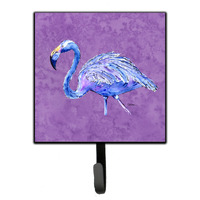 "Caroline's Treasures 8874SH4 Flamingo On Purple Leash or Key Holder, Small, Multicolor"