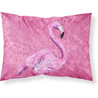"Caroline's Treasures 8875PILLOWCASE Flamingo On Pink Moisture Wicking Fabric Standard Pillowcase, Large, Multicolor"