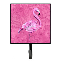 "Caroline's Treasures 8875SH4 Flamingo On Pink Leash or Key Holder, Small, Multicolor"