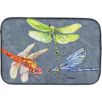 "Caroline's Treasures Dragonfly Times Three Dish Drying Mat, 14 x 21, Multicolor"