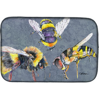"Caroline's Treasures Bees Times Three Dish Drying Mat, 14 x 21, Multicolor"