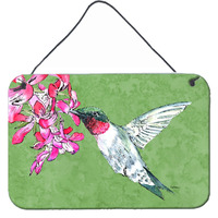 "Caroline's Treasures Hummingbird Aluminum Metal Wall or Door Hanging Prints, 8 x 12"""