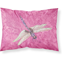 "Caroline's Treasures 8891PILLOWCASE Dragonfly On Pink Moisture Wicking Fabric Standard Pillowcase, Large, Multicolor"
