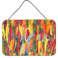 "Caroline's Treasures Hot Peppers Aluminum Metal Wall or Door Hanging Prints, 8 x 12"""