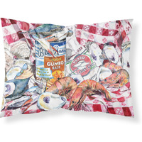 "Caroline's Treasures 8894PILLOWCASE Blue Runner Gumbo Recipe Moisture Wicking Fabric Standard Pillowcase, Large, Multicolor"