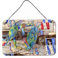 "Caroline's Treasures Blue Crabby Bottles of Barqs Rootbeer Wall or Door Hanging Prints, 8 x 12"""