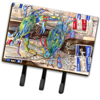 "Caroline's Treasures 8914TH68 Blue Crabby Bottles of Barqs Root Beer Leash or Key Holder, Large, Multicolor"