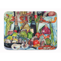 "Caroline's Treasures Wine Crab Shrimp and Oysters Floor Mat, 19"" x 27"", Multicolor"