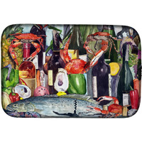 "Caroline's Treasures Wine and Speckled Trout Dish Drying Mat, 14"" x 21"", Multicolor"