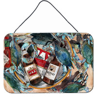 "Caroline's Treasures 8919DS812 New Orleans Beers and Crabs Wall or Door Hanging Prints, 8 x 12"", Multicolor"