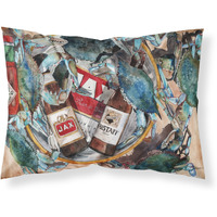 "Caroline's Treasures 8919PILLOWCASE New Orleans Beers And Crabs Fabric Standard Pillowcase, Large, Multicolor"