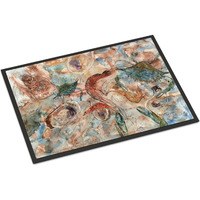 "Caroline's Treasures 8939MAT Crabs, Shrimp and Oysters on The loose Indoor or Outdoor Mat, 18 x 27"", Multicolor"