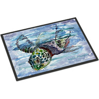 "Caroline's Treasures 8941JMAT Loggerhead Turtle in a Dive Indoor or Outdoor Mat, 24 x 36"", Multicolor"