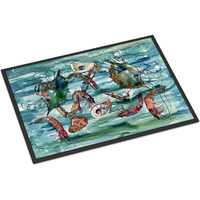 "Caroline's Treasures 8944JMAT Crabs, Shrimp and Oysters in Water Indoor or Outdoor Mat, 24 x 36"", Multicolor"