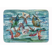 "Caroline's Treasures Crabs, Shrimp and Oysters in Water Floor Mat, 19"" x 27"", Multicolor"