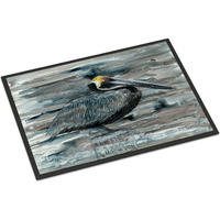 "Caroline's Treasures 8946MAT Pelican in Grey Indoor or Outdoor Mat, 18 x 27"", Multicolor"
