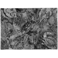 "Caroline's Treasures 8953PLMT Grey Canvas Abstract Crabs Fabric Placemat, Multicolor"