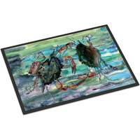 "Caroline's Treasures 8954JMAT Watery Teal and Purple Crabs Indoor or Outdoor Mat, 24 x 36"", Multicolor"