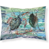 "Caroline's Treasures 8954PILLOWCASE Watery Teal And Purple Crabs Fabric Standard Pillowcase, Large, Multicolor"