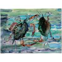 Caroline's Treasures 8954PLMT Watery Teal And Purple Crabs Fabric Placemat, Large, Multicolor