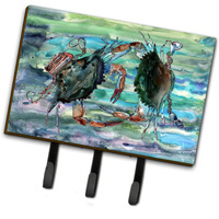 "Caroline's Treasures 8954TH68 Watery Teal and Purple Crabs Leash or Key Holder, Large, Multicolor"