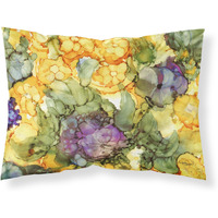 "Caroline's Treasures Abstract Flowers Purple and Yellow Fabric Standard Pillowcase 8958PILLOWCASE, Multicolor"