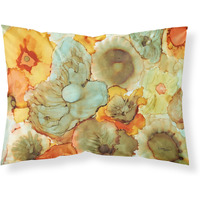 "Caroline's Treasures Abstract Flowers Teal and orange Fabric Standard Pillowcase 8959PILLOWCASE, Multicolor"