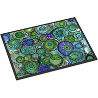 "Caroline's Treasures Abstract in Blues and Greens Indoor or Outdoor Mat 24x36 8962JMAT, 24""H x 36""W, Multicolor"