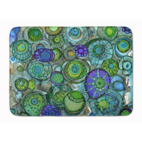 "Caroline's Treasures Abstract in Blues and Greens Floor Mat, 19"" x 27"", Multicolor"