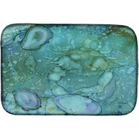 "Caroline's Treasures Abstract Crabs And Oysters Dish Drying Mat, 14"" x 21"", Multicolor"
