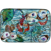 "Caroline's Treasures Watery Shrimp, Crabs And Oysters Dish Drying Mat, 14"" x 21"", Multicolor"