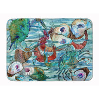 "Caroline's Treasures Watery Shrimp, Crabs and Oysters Floor Mat, 19"" x 27"", Multicolor"