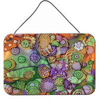"Caroline's Treasures Abstract in Purple Green and Orange Wall or Door Hanging Prints 8971DS812, 8""H x 12""W, Multicolor"