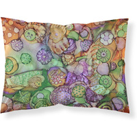 "Caroline's Treasures Abstract in Purple Green and Orange Fabric Standard Pillowcase 8971PILLOWCASE, Multicolor"