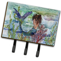 "Caroline's Treasures Brunette Mermaid Coral Fantasy Leash or Key Holder 8973TH68, Triple, Multicolor"