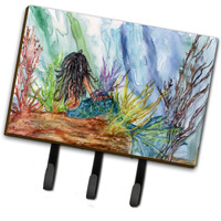 "Caroline's Treasures Black Haired Mermaid Water Fantasy Leash or Key Holder 8974TH68, Triple, Multicolor"