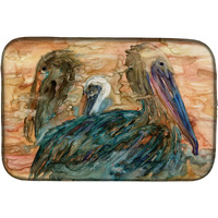 "Caroline's Treasures Abstract Pelicans Dish Drying Mat, 14"" x 21"", Multicolor"