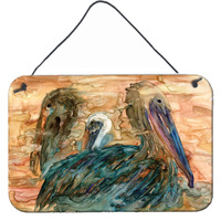 "Caroline's Treasures Abstract Pelicans Wall or Door Hanging Prints 8977DS812, 8""H x 12""W, Multicolor"