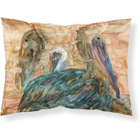"Caroline's Treasures Abstract Pelicans Fabric Standard Pillowcase 8977PILLOWCASE, Multicolor"