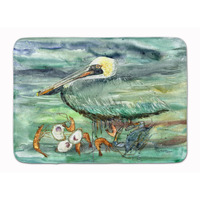 "Caroline's Treasures Watery Pelican, Shrimp Crab and Oysters Floor Mat, 19"" x 27"", Multicolor"